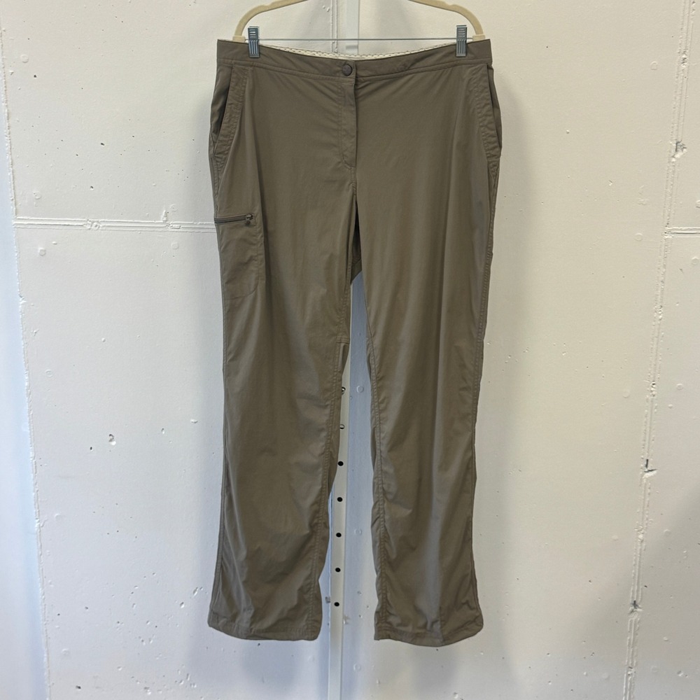 L.L. Bean TALL Vista Camp Pants Womens 16 MT Brown Straight Leg Hiking Cargo